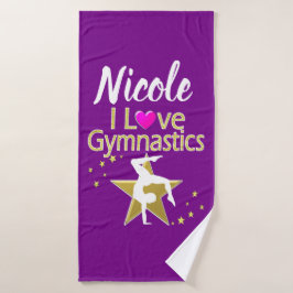 GORGEOUS GOLD I LIEBE GYMNASTICS DESIGN BADEHANDTUCH