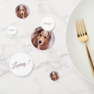 Gorgeous Golden Collie Dog Birthday Konfetti