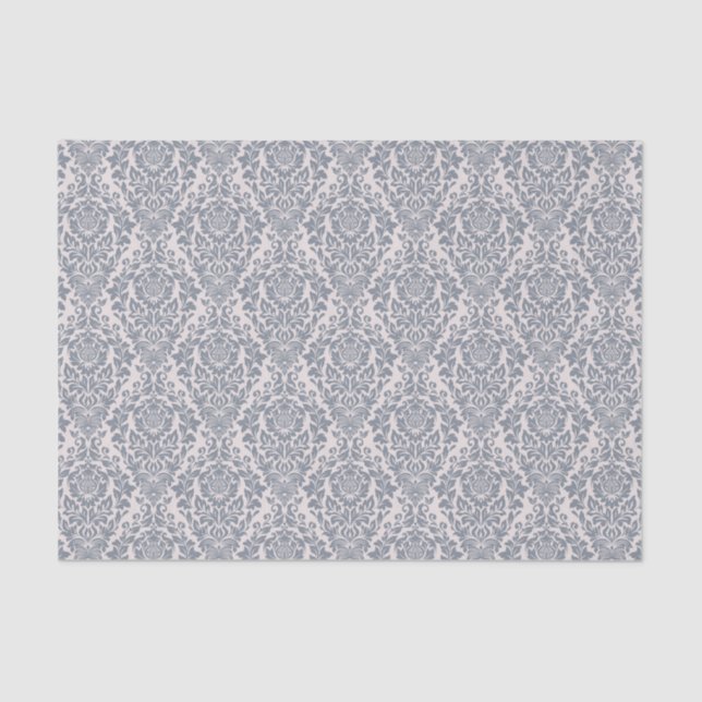 Gorgeous Gray Damask Pattern Seidenpapier (Vorderseite)