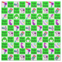 GORGEOUS GREEN HAIR STYLIST FABRIC