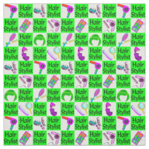 GORGEOUS GREEN HAIR STYLIST FABRIC STOFF