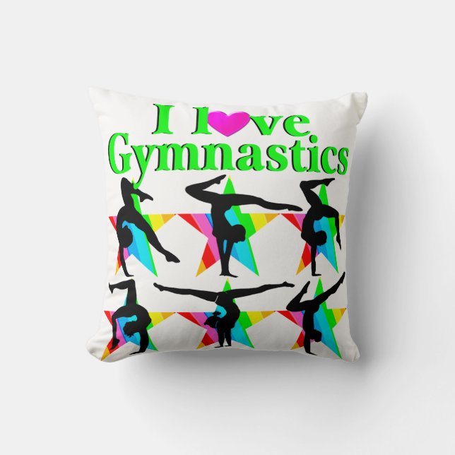GORGEOUS GREEN I LIEBE GYMNASTICS DESIGN KISSEN (Vorderseite)