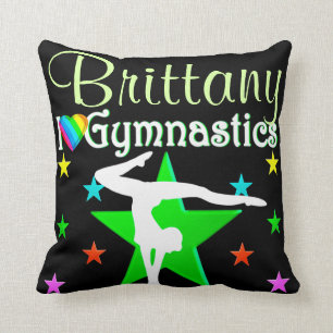 GORGEOUS GREEN PERSONALISIERT GYMNASTICS PILLOW KISSEN
