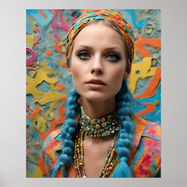 Gorgeous Hippie Woman Poster (Vorne)