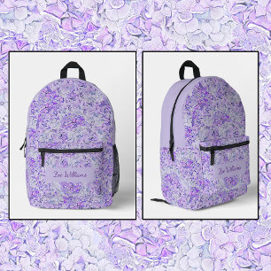 Gorgeous hydrangea Muster in Lavendelblüte Bedruckter Rucksack