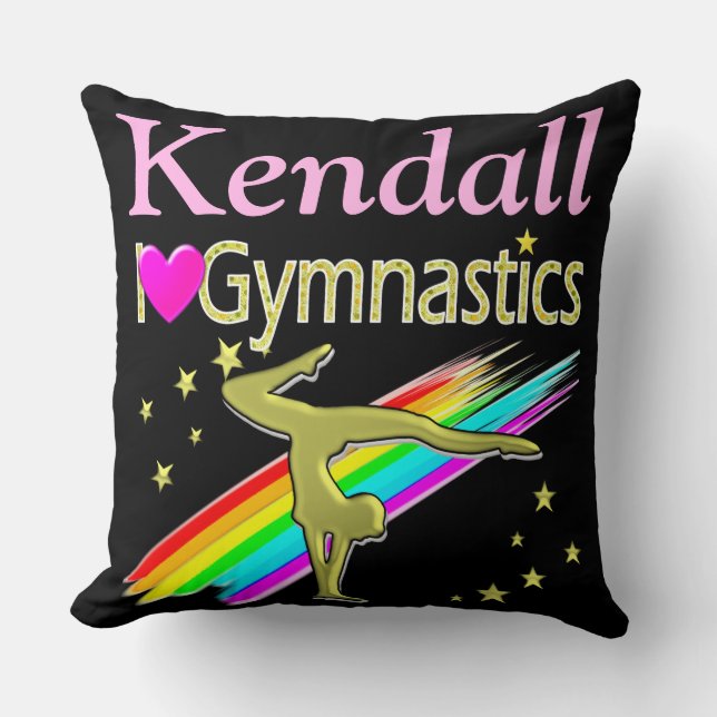 GORGEOUS I LIEBE GYMNASTICS PERSONALISIERT PILLOS KISSEN (Vorderseite)