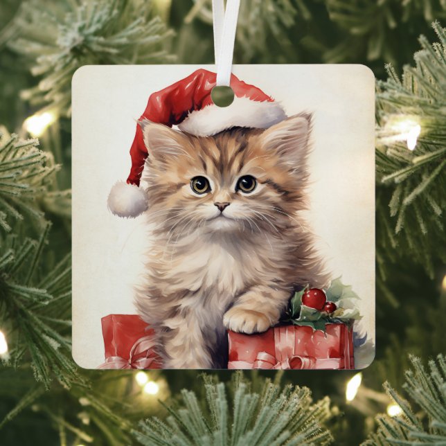 Gorgeous Kitten  Christmas  Ornament Aus Metall (InSitu)