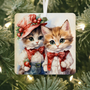Gorgeous Kitten Paar Weihnachten Ornament Aus Metall
