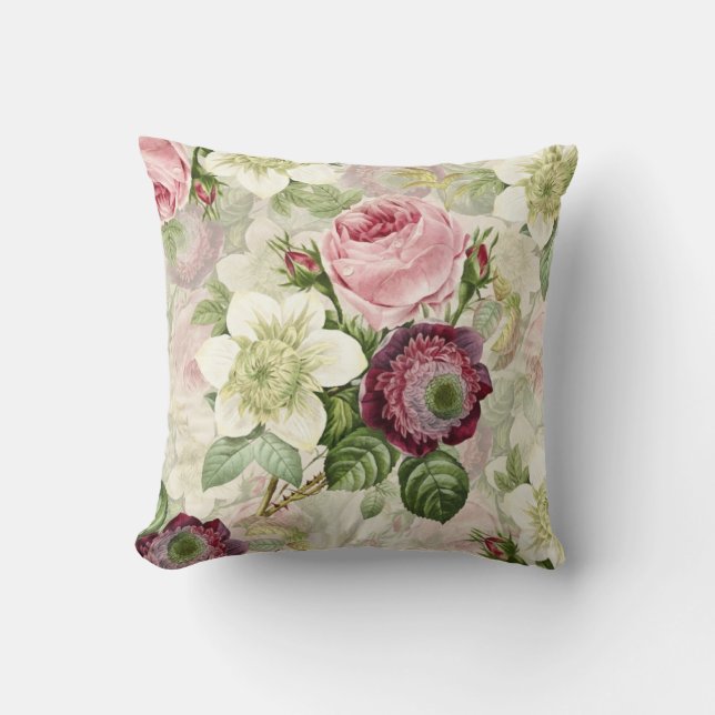 Gorgeous Larges Rose Bloral Kissen (Vorderseite)