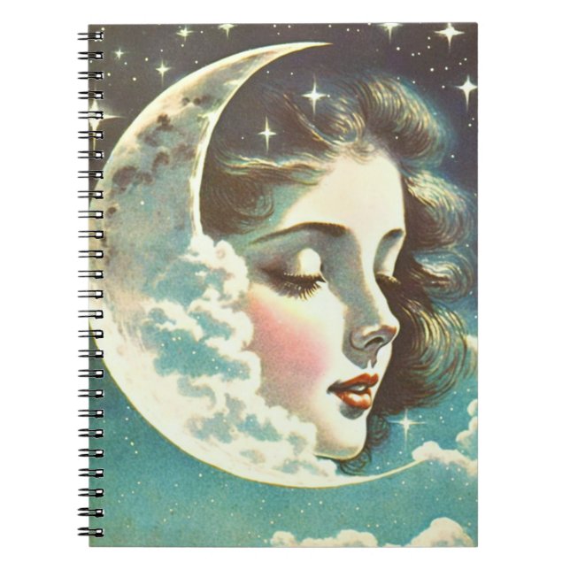 Gorgeous Moon Maiden Notebook Notizblock (Vorderseite)
