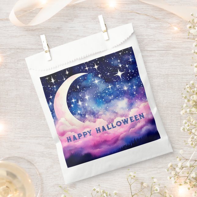 Gorgeous Night Sky Crescent Moon Halloween Geschenktütchen (Ausgeschnitten)