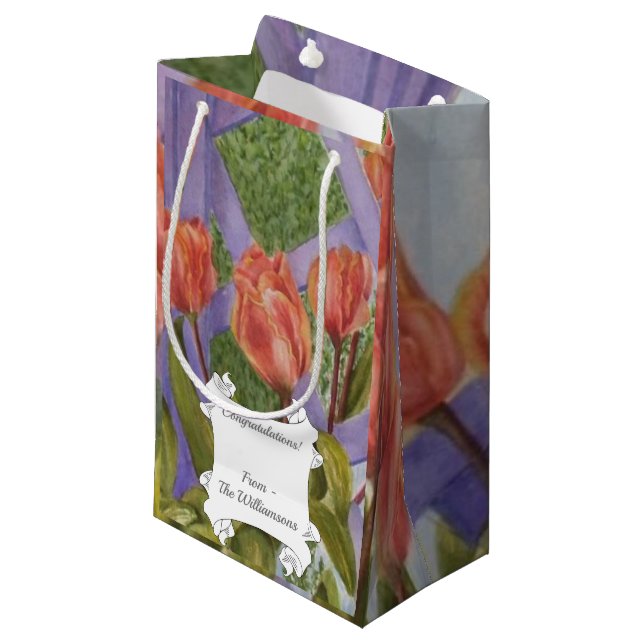 Gorgeous Orange Tulips Kleine Geschenktüte (Vorderseite Schrägansicht)
