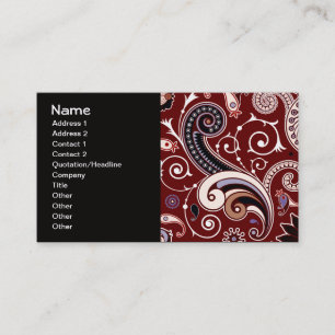 Gorgeous Paisley Floral Swirl Muster Visitenkarte