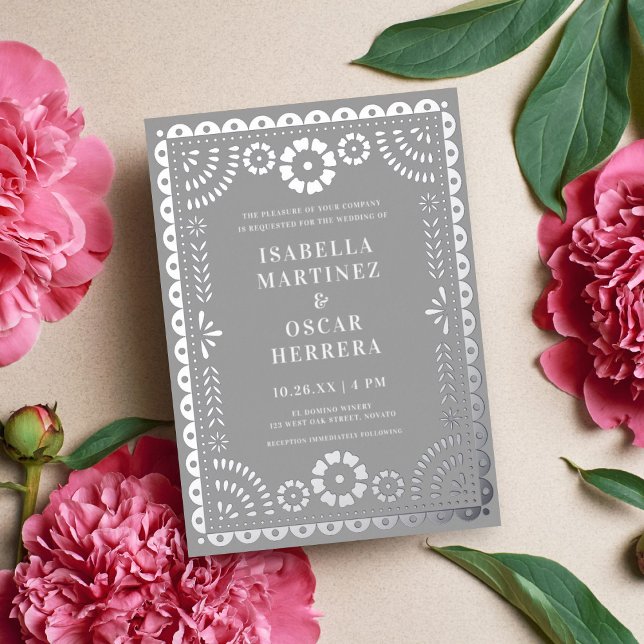 Gorgeous Papel Picado Boda Wedding REAL Folieneinladung (Von Creator hochgeladen)