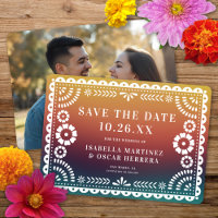Gorgeous Papel Picado Foto Sunset Ombré Wedding