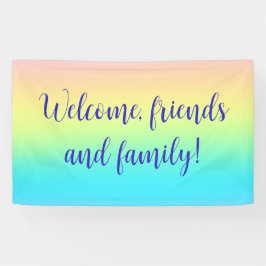 Gorgeous Pastel Rainbow Gradient Wedding Banner