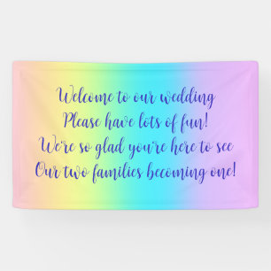 Gorgeous Pastel Rainbow Gradient Wedding Banner