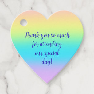 Gorgeous Pastel Rainbow Gradient Wedding Geschenkanhänger