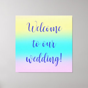 Gorgeous Pastel Rainbow Gradient Wedding Leinwanddruck