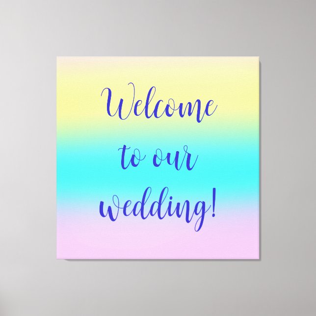 Gorgeous Pastel Rainbow Gradient Wedding Leinwanddruck (Vorderseite)