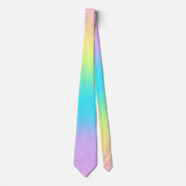 Gorgeous Pastel Rainbow Gradient Wedding Necktie Krawatte