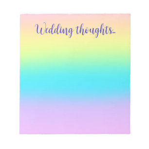 Gorgeous Pastel Rainbow Gradient Wedding Notizblock