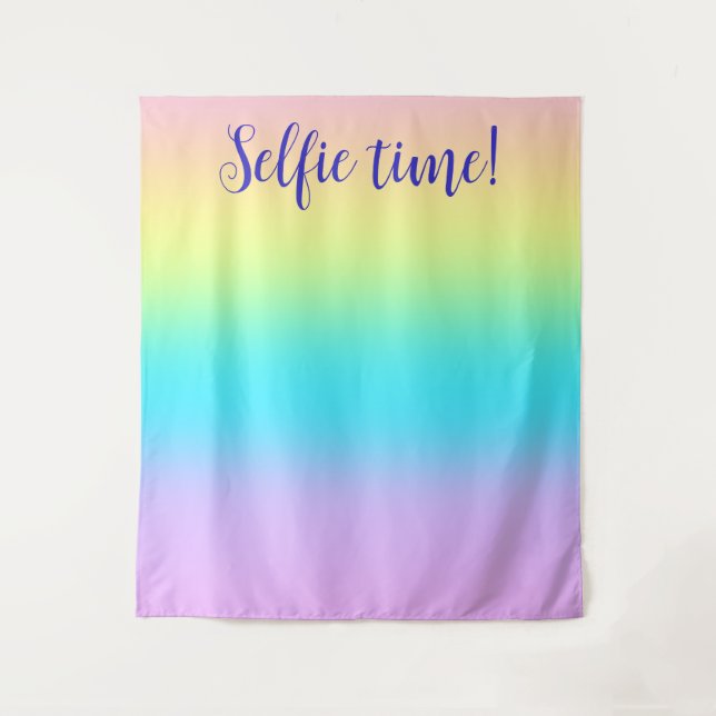 Gorgeous Pastel Rainbow Gradient Wedding Selfie Wandteppich (Vorderseite)