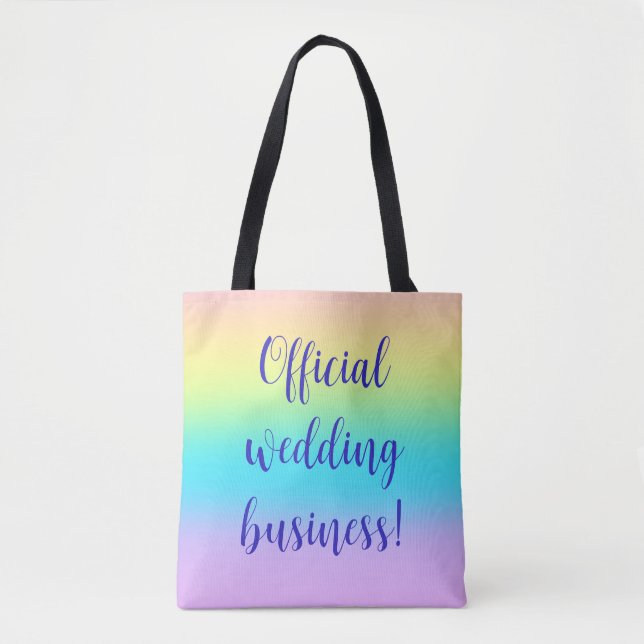 Gorgeous Pastel Rainbow Gradient Wedding Tasche (Vorderseite)
