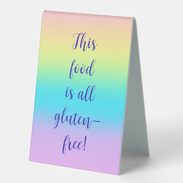 Gorgeous Pastel Rainbow Gradient Wedding Tischaufsteller (Vorderseite)