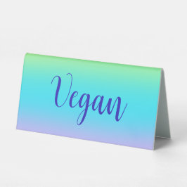 Gorgeous Pastel Rainbow Gradient Wedding "Vegan" Tischaufsteller