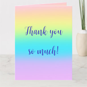 Gorgeous Pastel Rainbow Gradient Wedding Vielen Da Dankeskarte