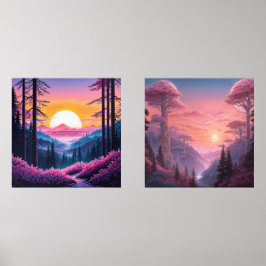 Gorgeous Pastel Sunsets Bilderwand Sets