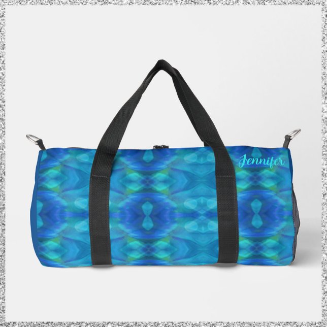 Gorgeous Peacock Blue Abstrakt Duffle Bag (Von Creator hochgeladen)