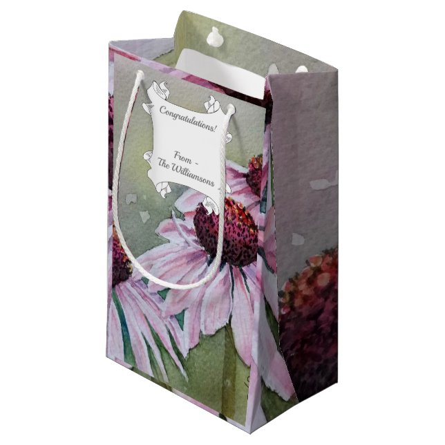 Gorgeous Pink Daisies Kleine Geschenktüte (Vorderseite Schrägansicht)