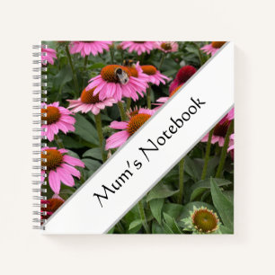 Gorgeous Pink Echinacea Blume und Bienen essbar Notizbuch