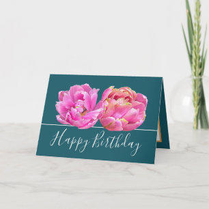 Gorgeous Pink Tulip Hübsch Floral Bouquet Geburtst Karte