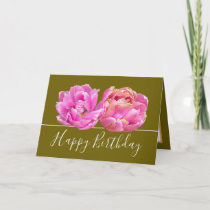Gorgeous Pink Tulip Hübsch Floral Bouquet Geburtst Karte