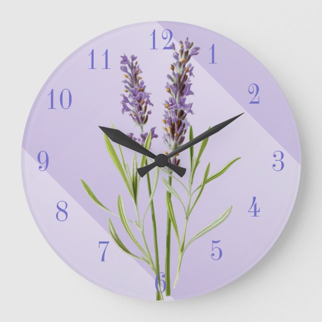 Gorgeous Purple and Lavender Große Wanduhr (Vorderseite)