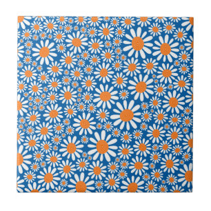 Gorgeous Retro Daisy Pattern Fliese