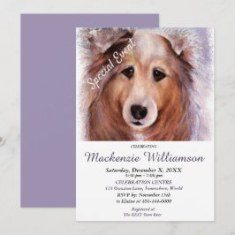 GORGEOUS SHELTI PUPPY WISHES GLÜCKLICH BIRTHDAY EINLADUNG
