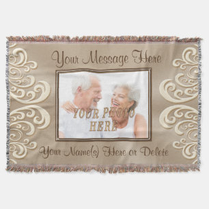 Gorgeous Taupe und Ecru Foto Personalisiert Blanke Decke