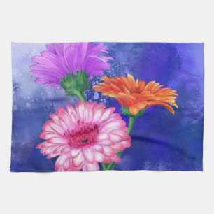 Gorgeous Three Color Gerberas Kitchen Towel Geschirrtuch
