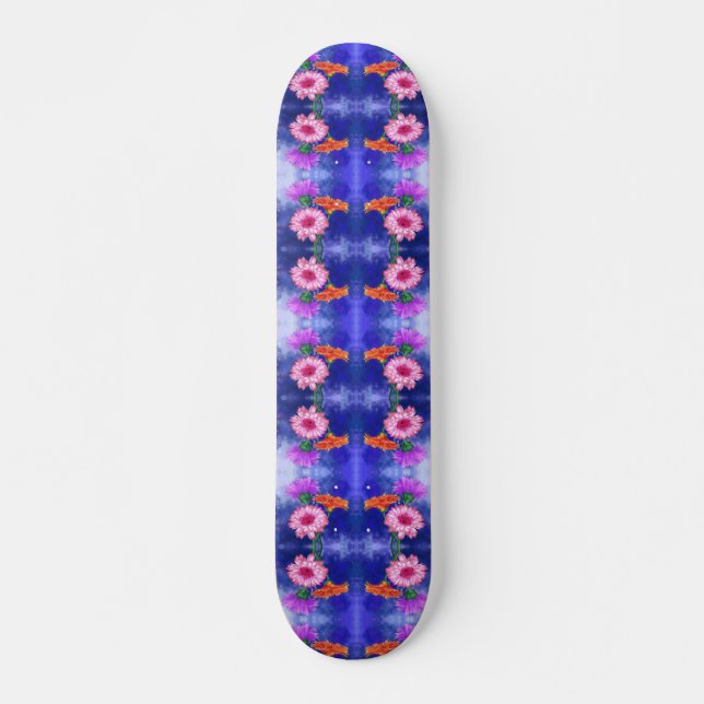 Gorgeous Three Color Gerberas Skateboard (Vorne)