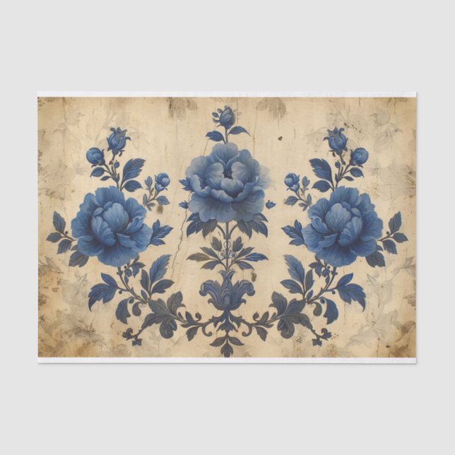 Gorgeous Toile de Jouy im Alter Seidenpapier (Vorderseite)