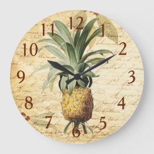 Gorgeous Vintage Ananas Kunst Große Wanduhr