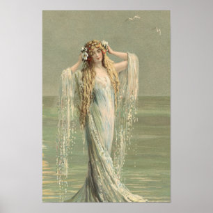 Gorgeous Vintage Meeresgöttin Poster