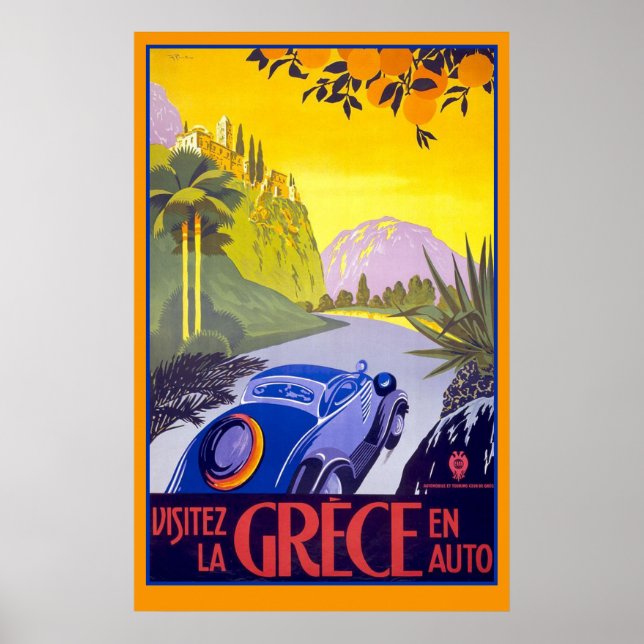 Gorgeous Vintage Travel Poster of Greece (Vorne)