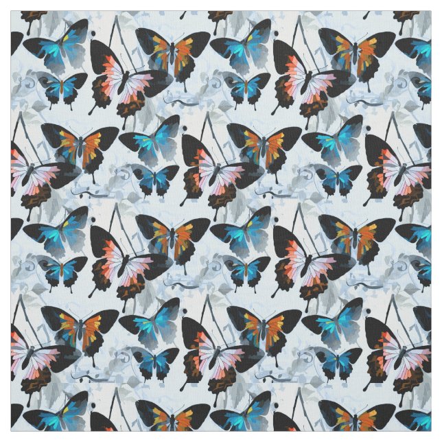 Gorgeous Watercolor Morpho Butterfly Artwork Stoff (Muster)