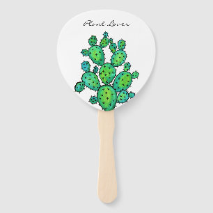 Gorgeous Watercolor Prickly Cactus Fächer