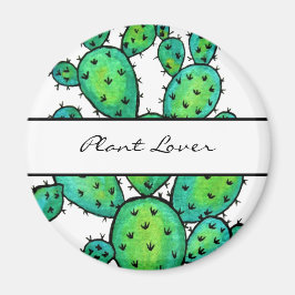Gorgeous Watercolor Prickly Cactus Magnet